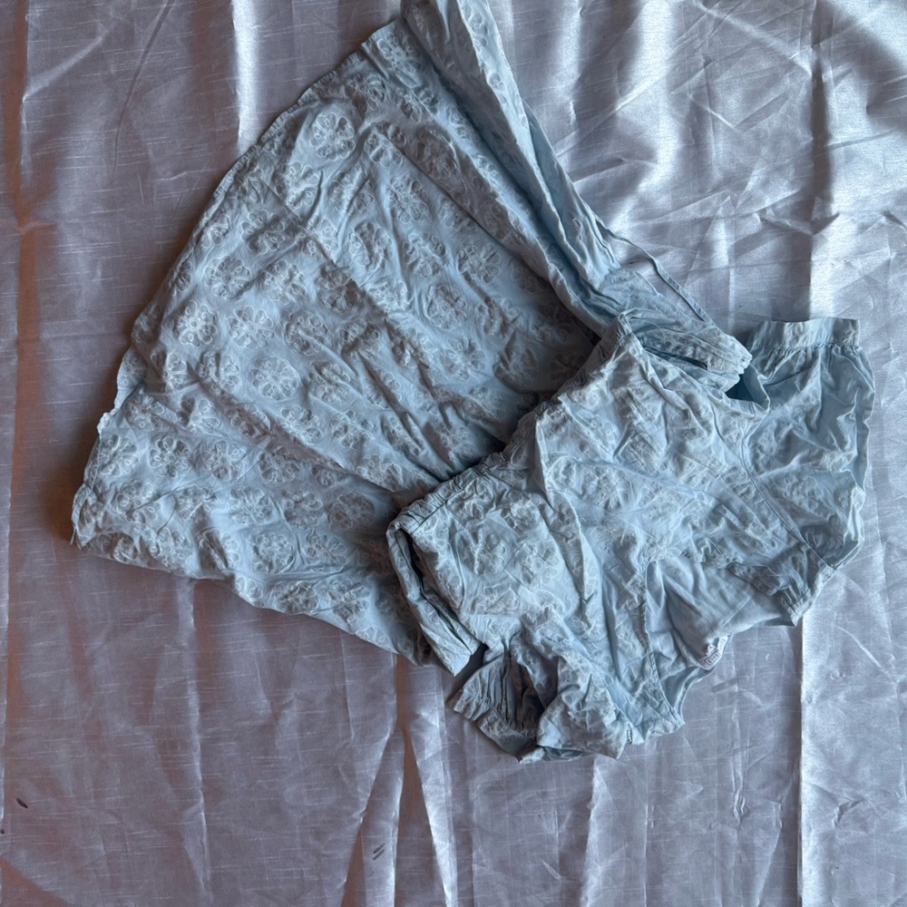 Light Blue Textured Skirt